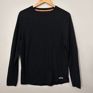 Omni-Wool Shirt‎ Mens XL Black Thermal Base Layer Crew Neck Long Sleeve Warm